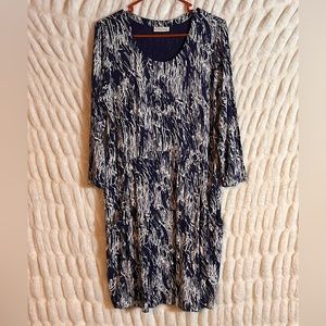 Vintage Maid in India gorgeous, cobalt, blue and white dress size small